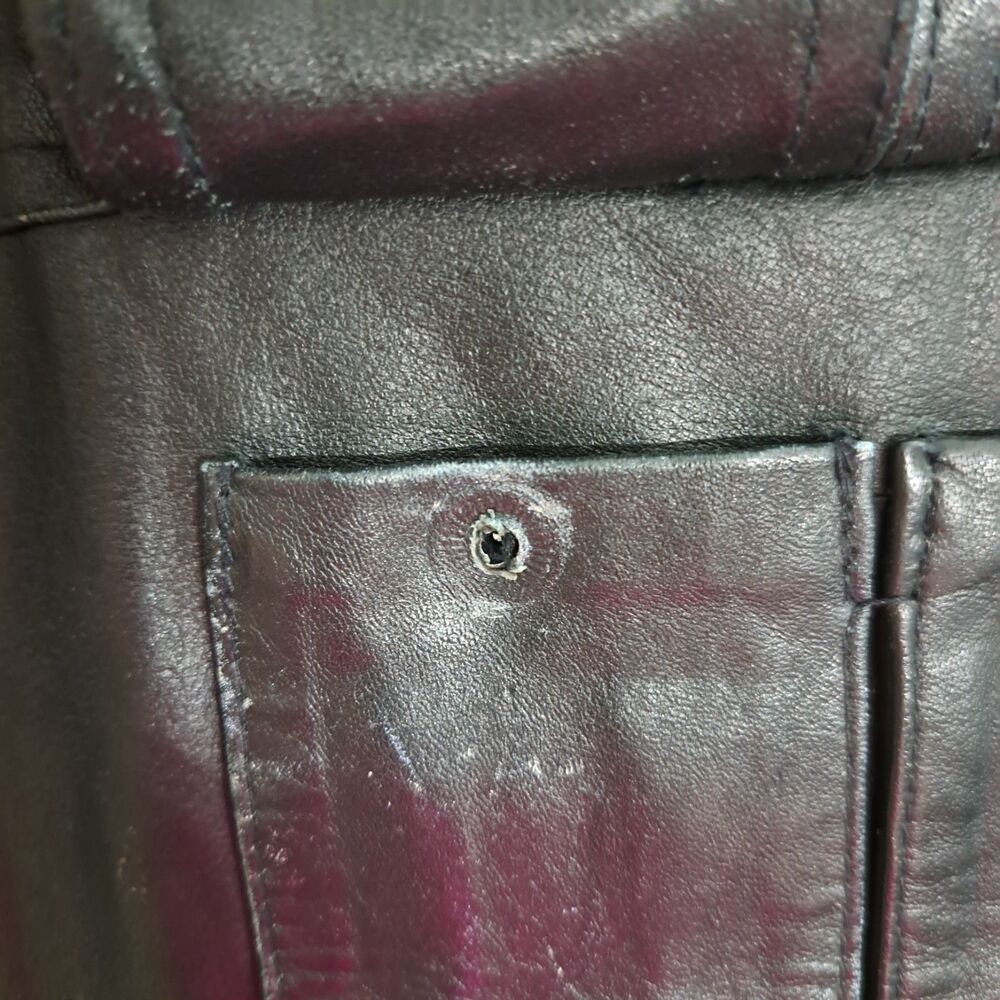 Men's Black Leather Zip Front Vest - Classic Utility Style - Picture 9 of 16